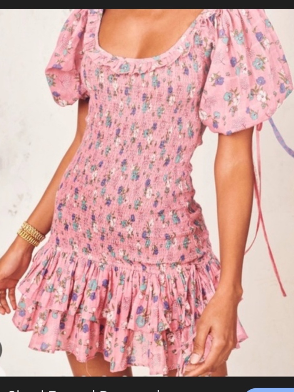 LoveShackFancy Violet dress in the Hollywood Pink colorway